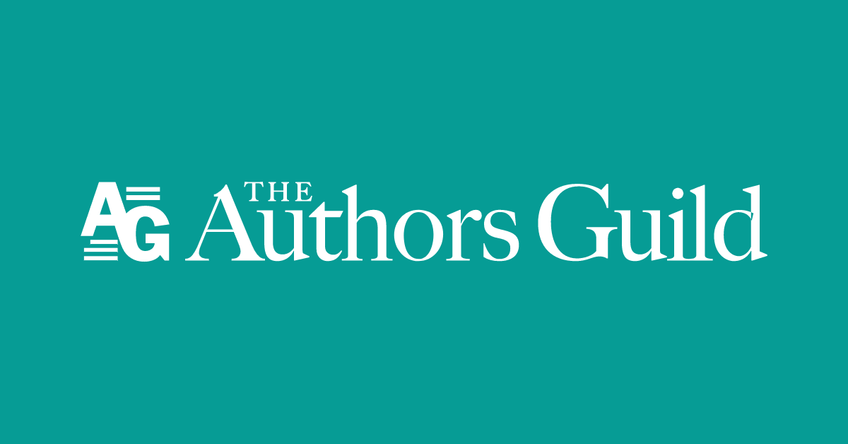 Authors Guild logo in white on a teal background