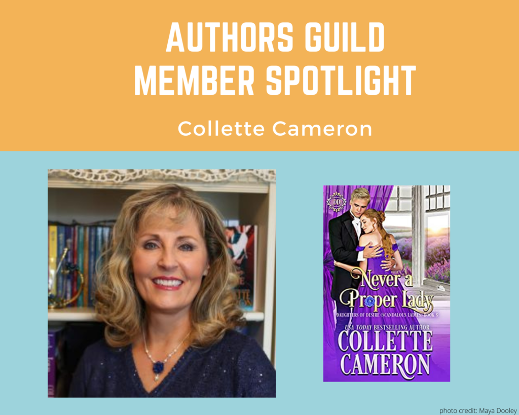 author Collette Cameron and her book Never a Proper Lady