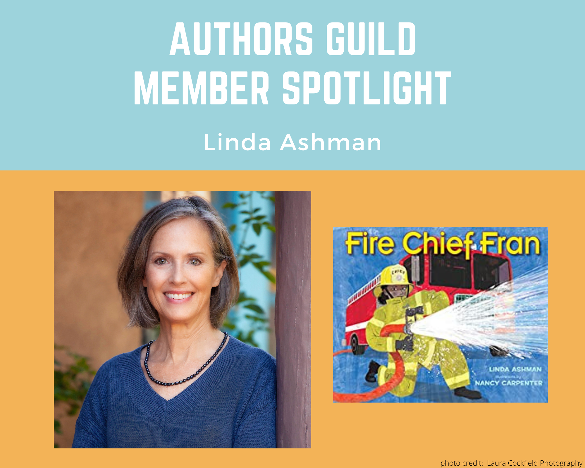 author Linda Ashman and her book Fire Chief Fran