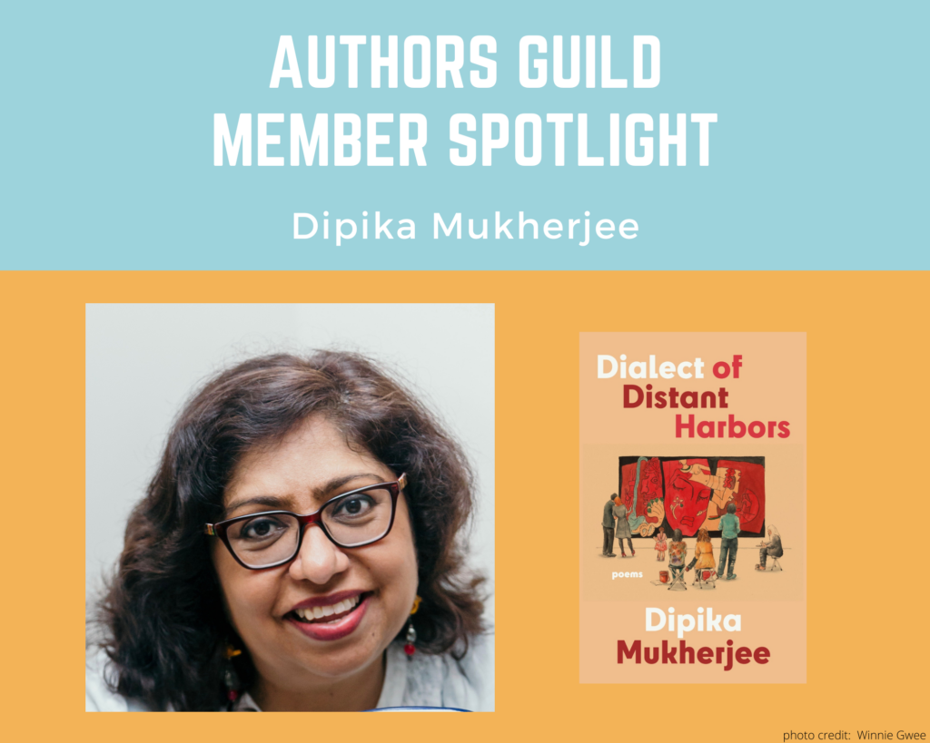 author Dipika Mukherjee and her book Dialect of Distant Harbors