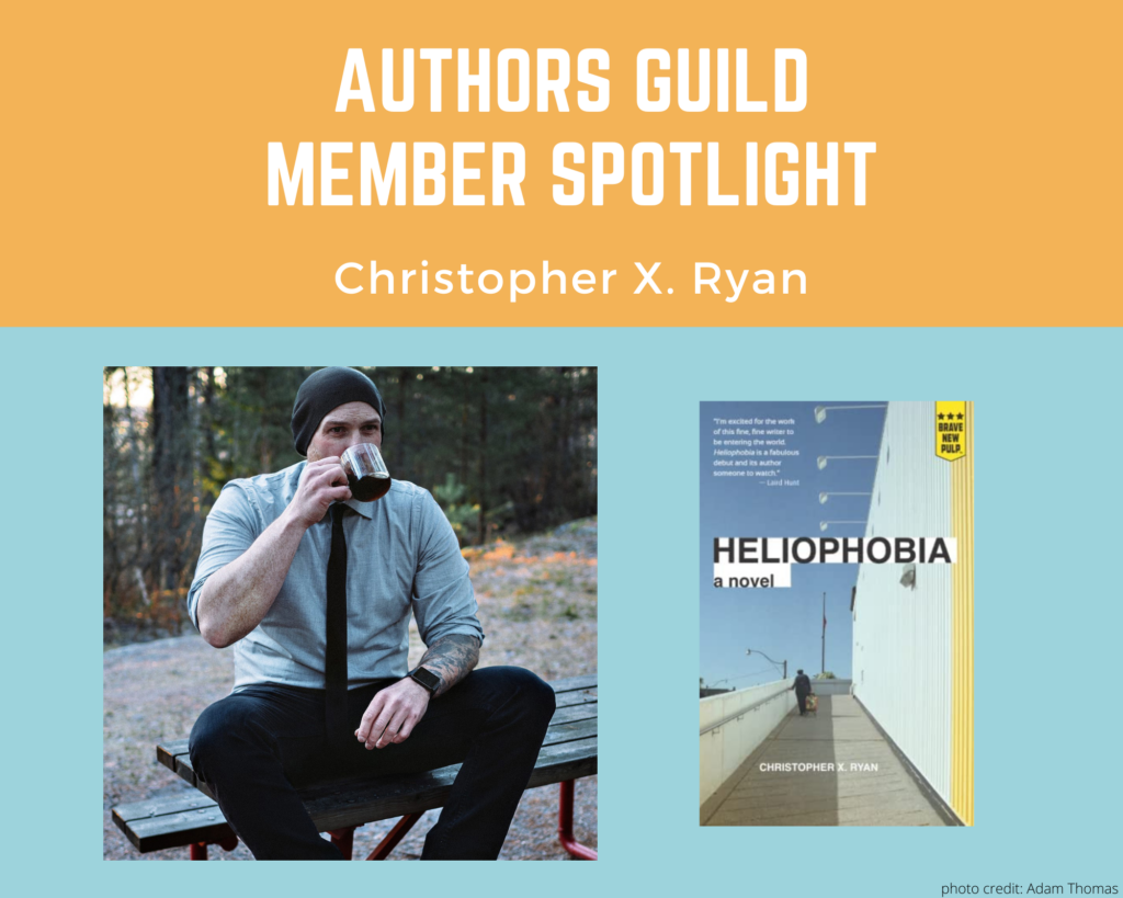 author Christopher Ryan and an image of his book Heliophobia