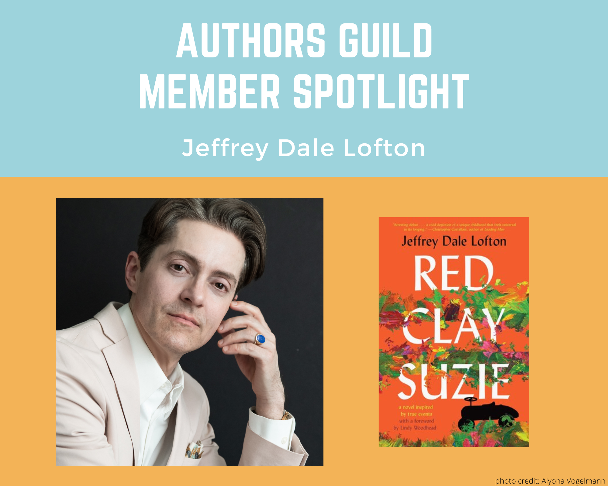 author Jeffrey Lofton and an image of his book Red Clay Suzie