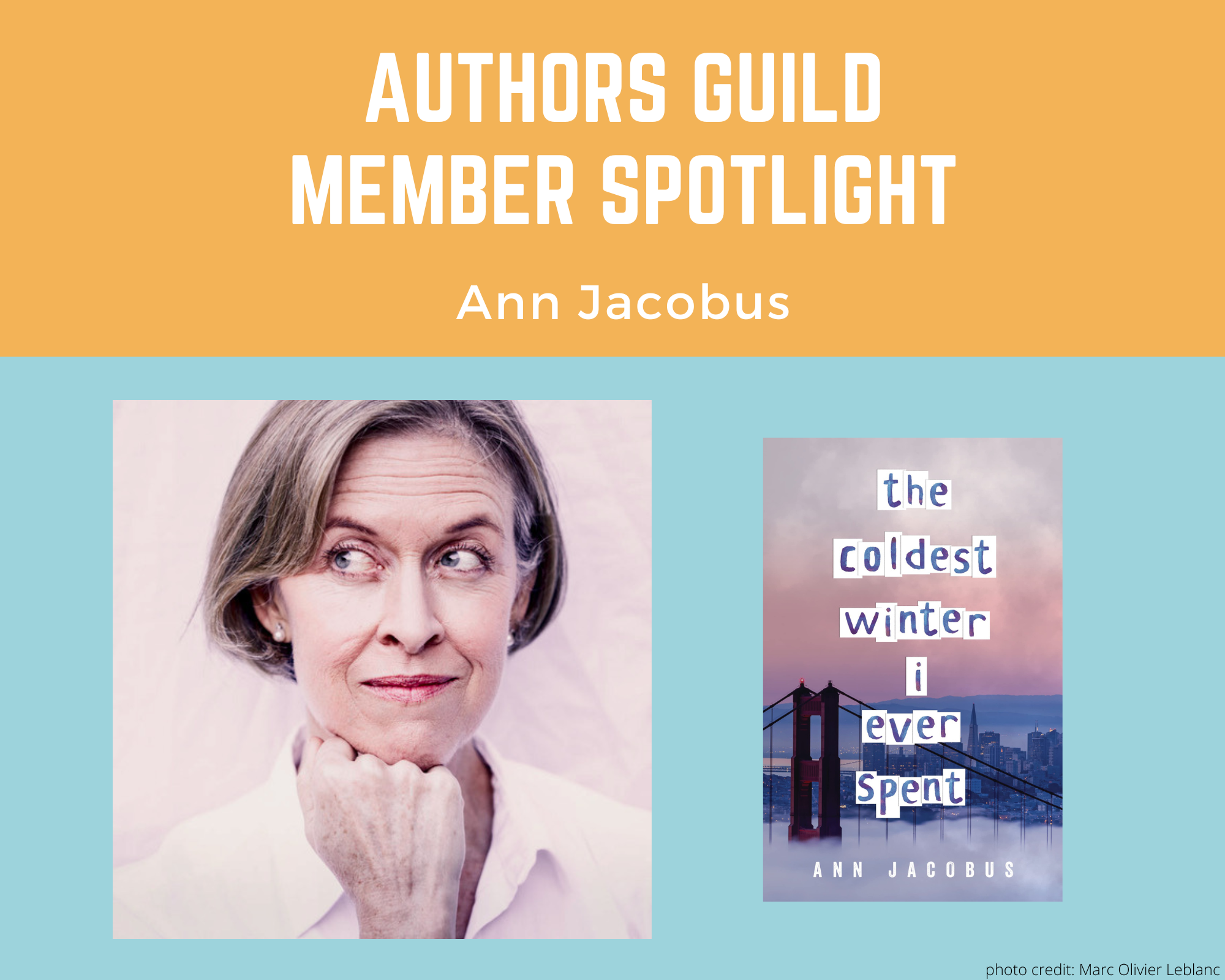 author Ann Jacobus and an image of her book The Coldest Winter I Ever Spent