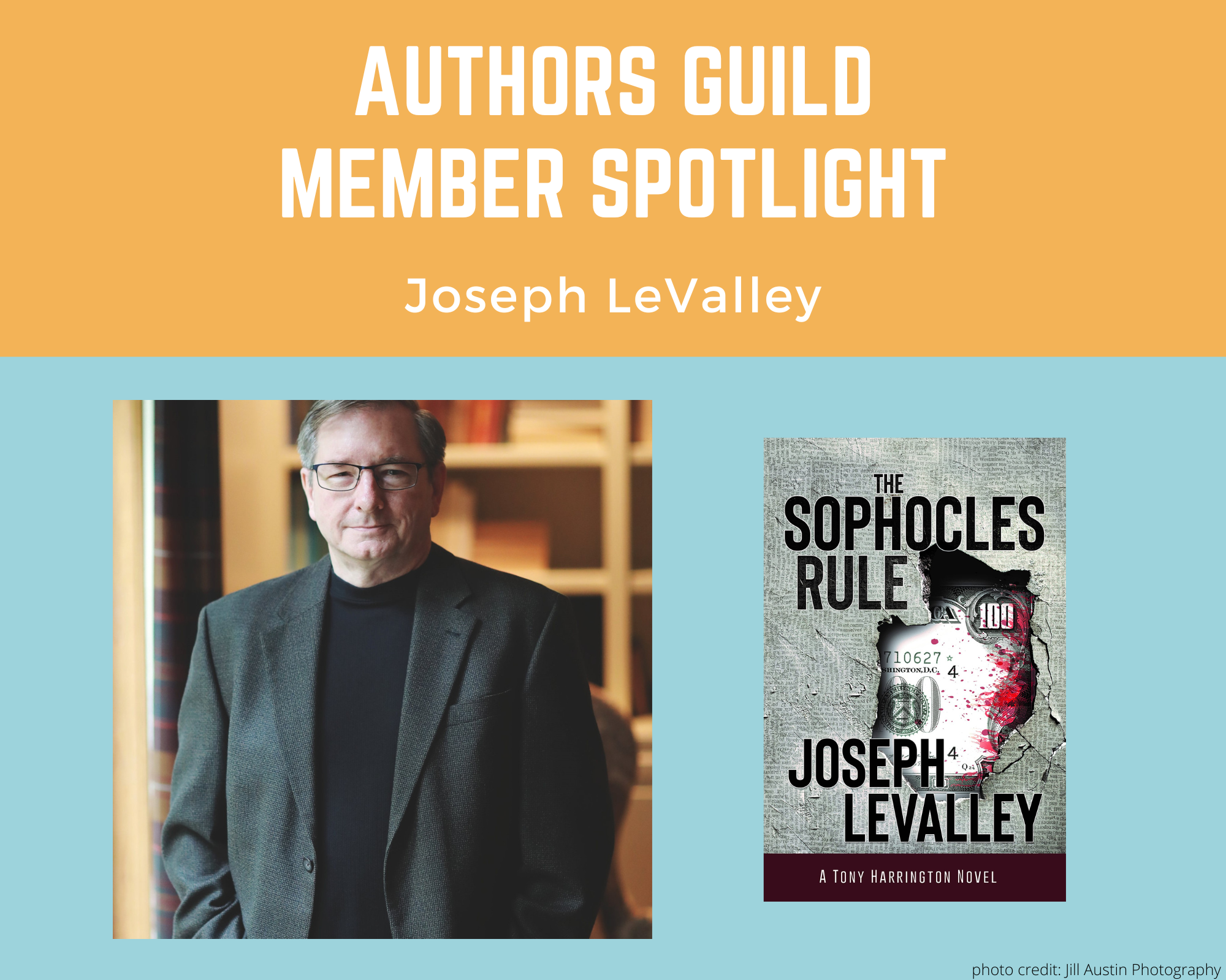 author Joseph LeValley and an image of his book Sophocles Rule