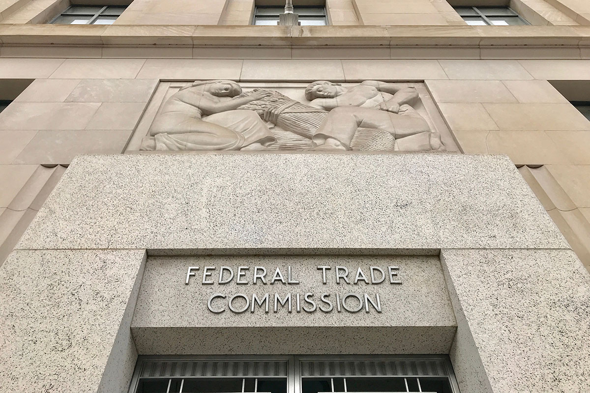 Front facade of the Federal Trade Commission building in Washington, DC