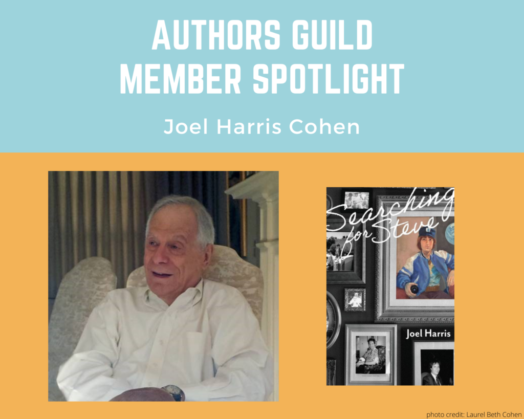 author Joel Harris Cohen and an image of his books Searching for Steve