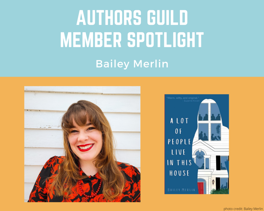 author Bailey Merlin and an image of her book A Lot of People Live in This House