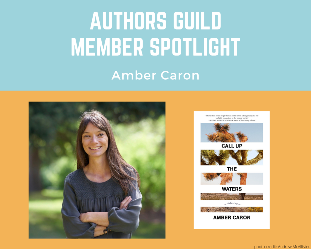 author Amber Caron and an image of her book Call Up the Waters