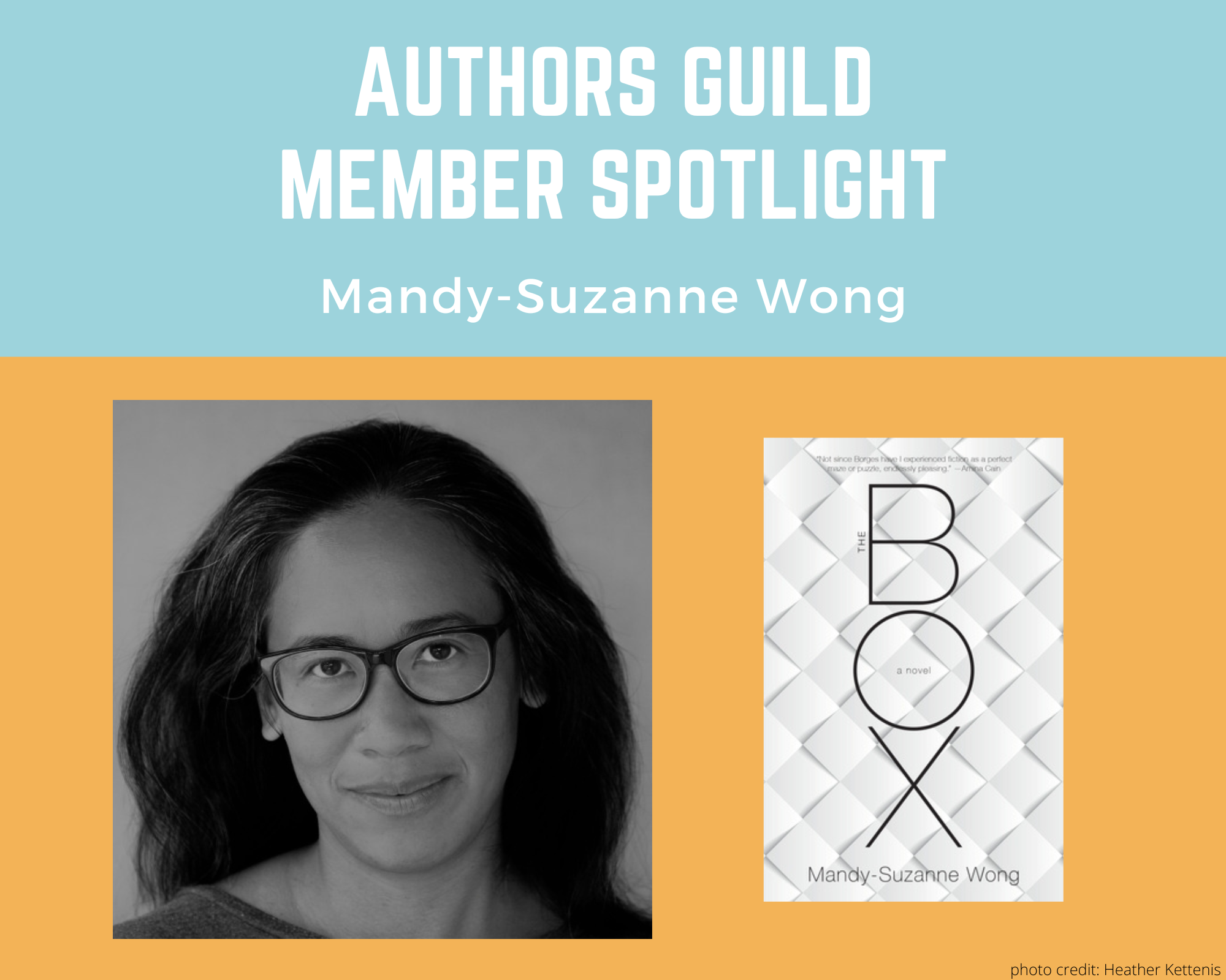 author Mandy-Suzanne Wong and an image of her book The Box
