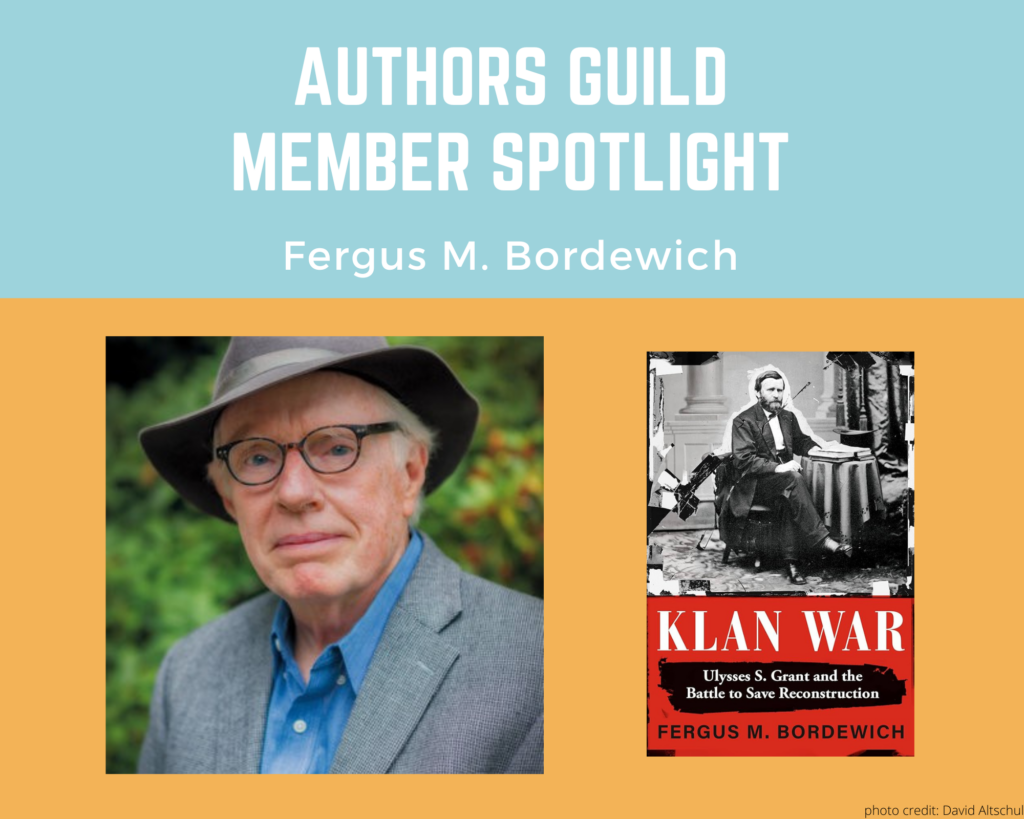 author Fergus Bordewich and an image of his book Klan War