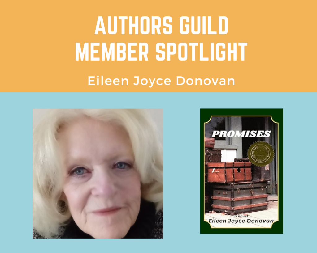 author Eileen Joyce Donovan and an image of her book Promises