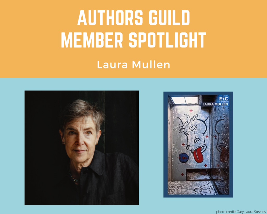 author Laura Mullen and an image of her book EtC
