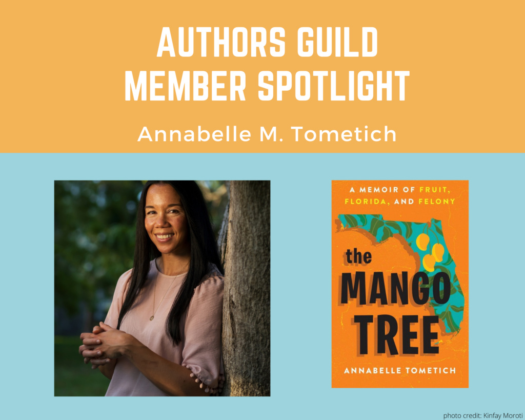 author Annabelle Tometich and an image of her book The Mango Tree