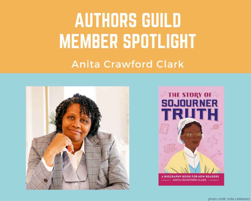 author Anita Crawford Clark and an image of her book The Story of Sojourner Truth
