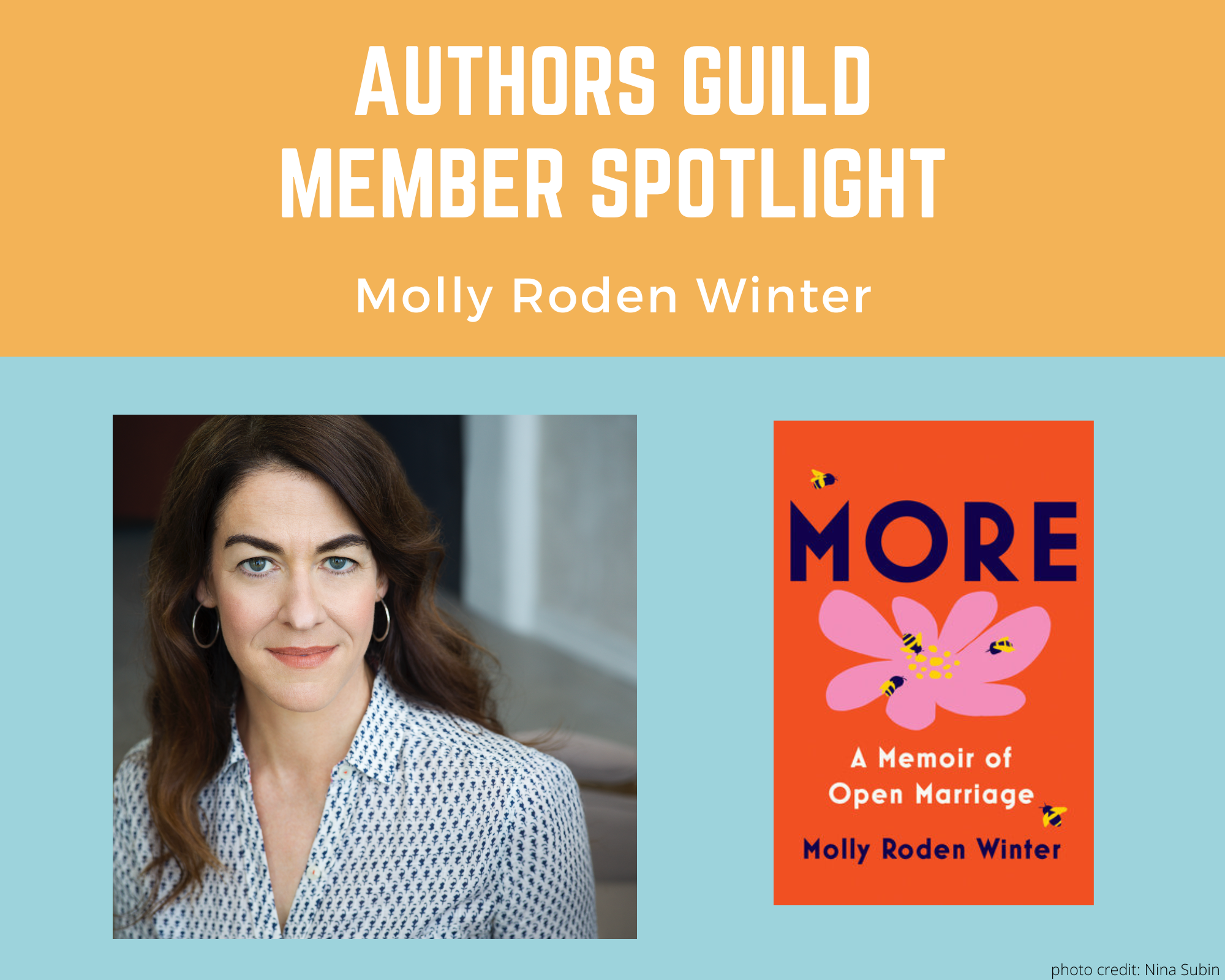 author Molly Roden Winter and an image of her book More