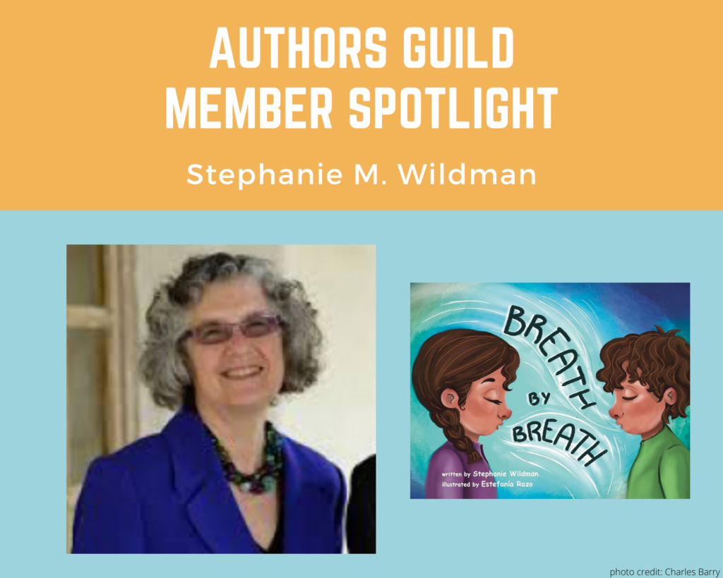 author Stephanie Wildman and an image of her book Breath by Breath