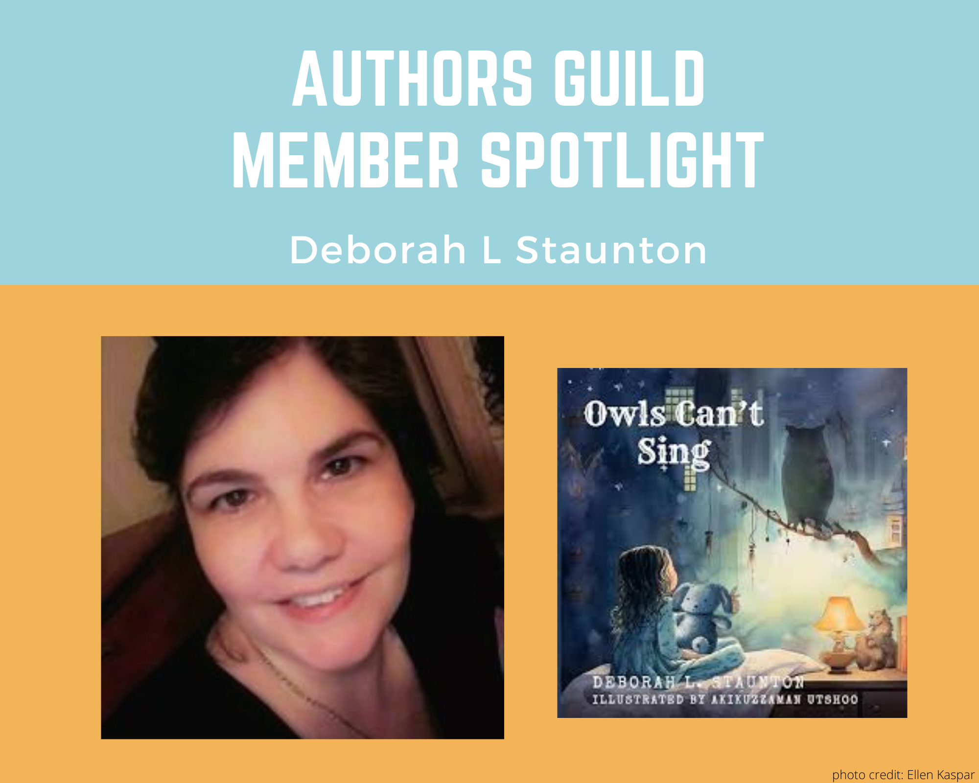 author Deborah Staunton and her book Owls Can't Sing