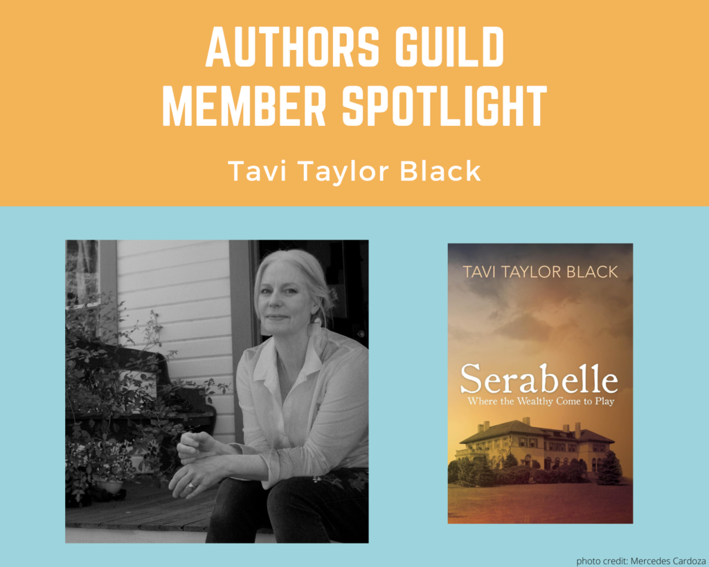 author Tavi Taylor Black and an image of her book Serabelle