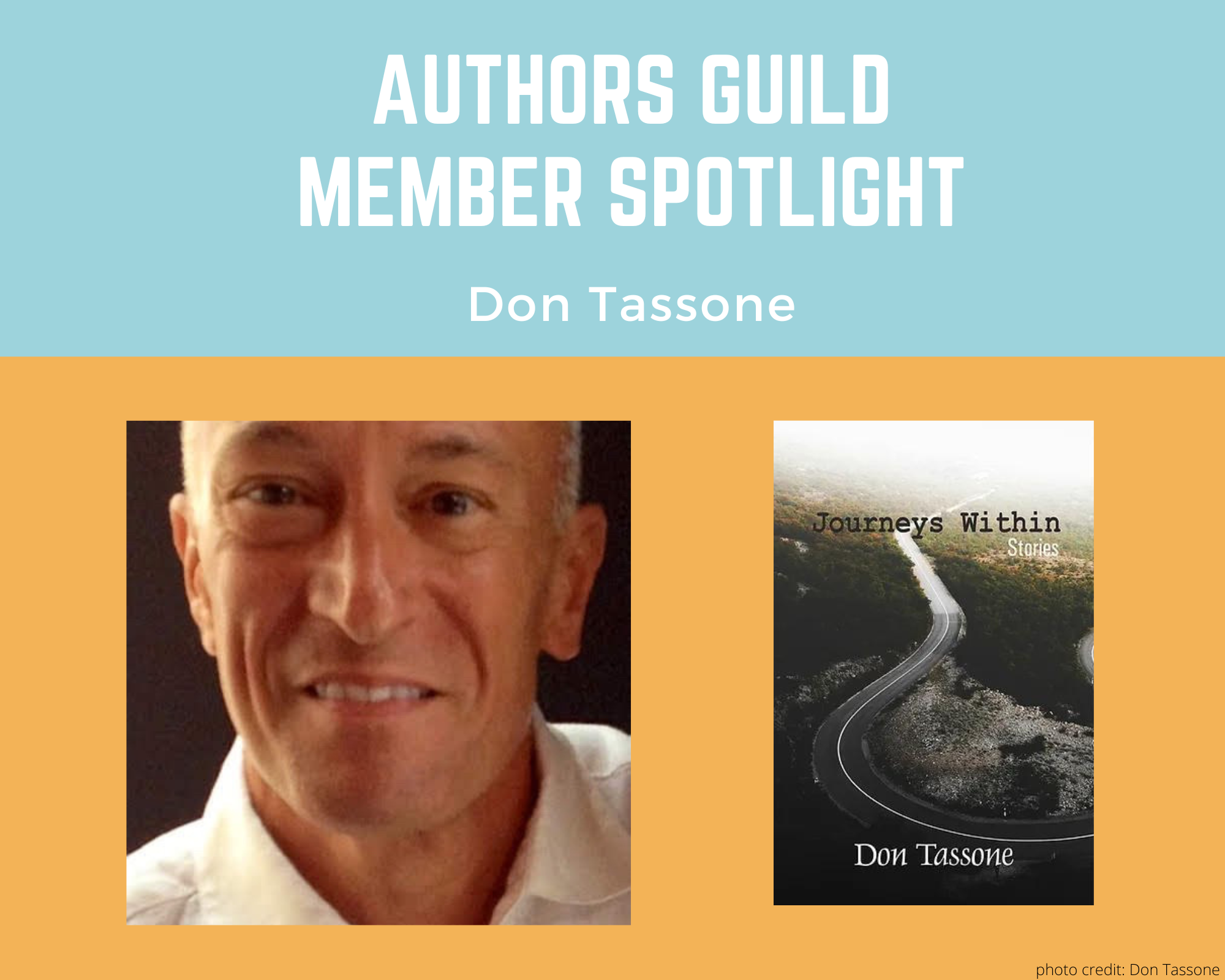 author Don Tassone and an image of his book Journeys Within