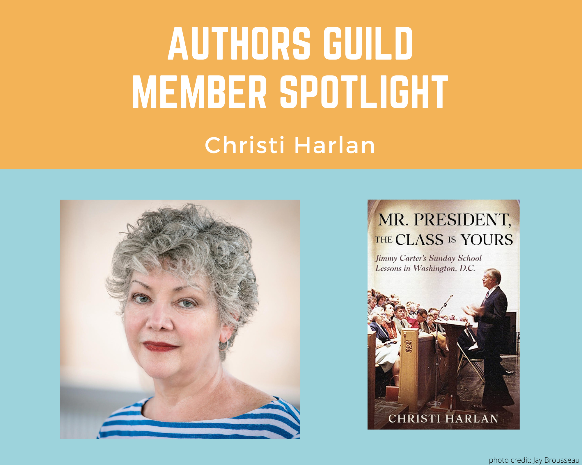 author Christi Harlan and her book Mr. President, The Class Is Yours
