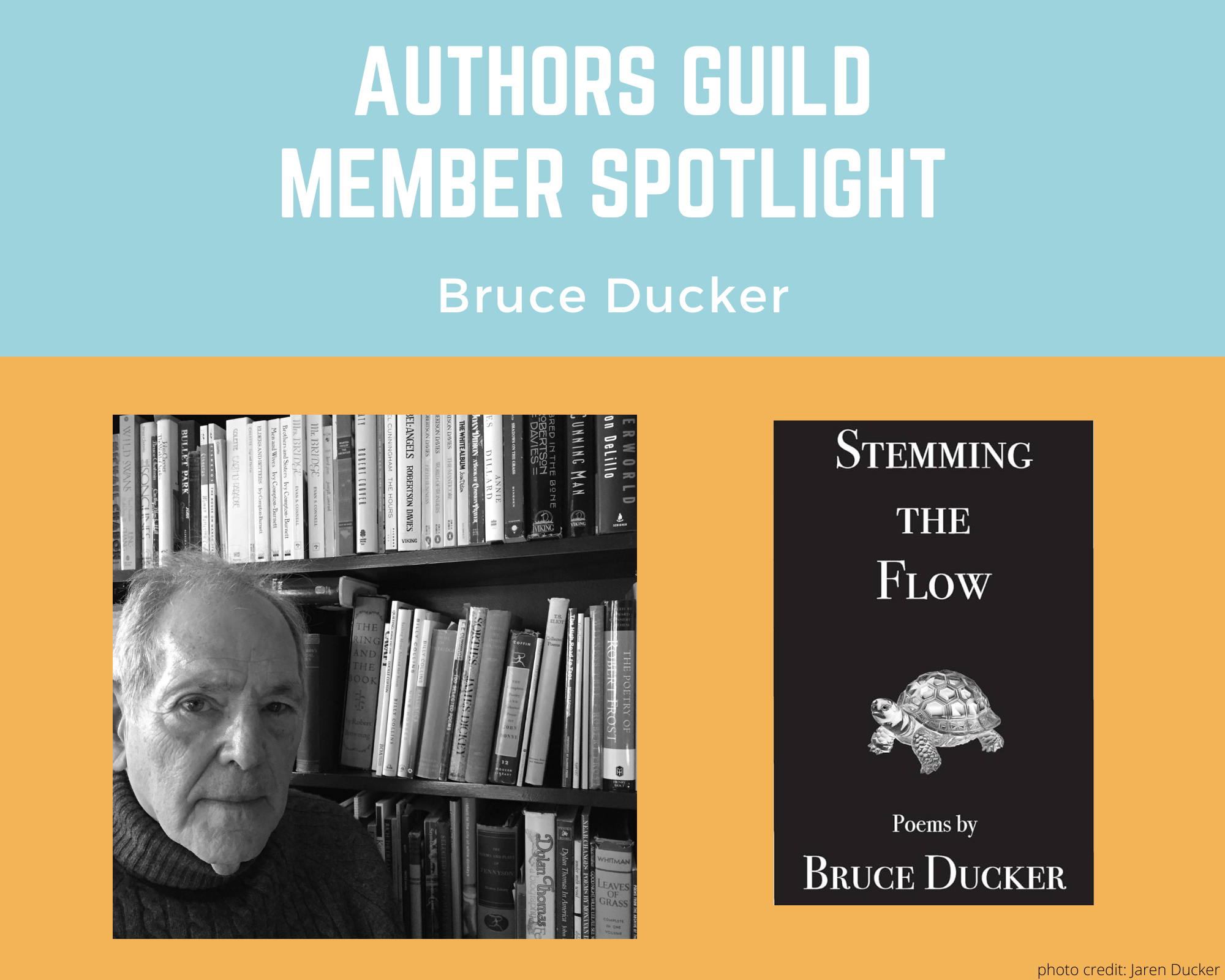 author Bruce Ducker and an image of his book Stemming the Flow