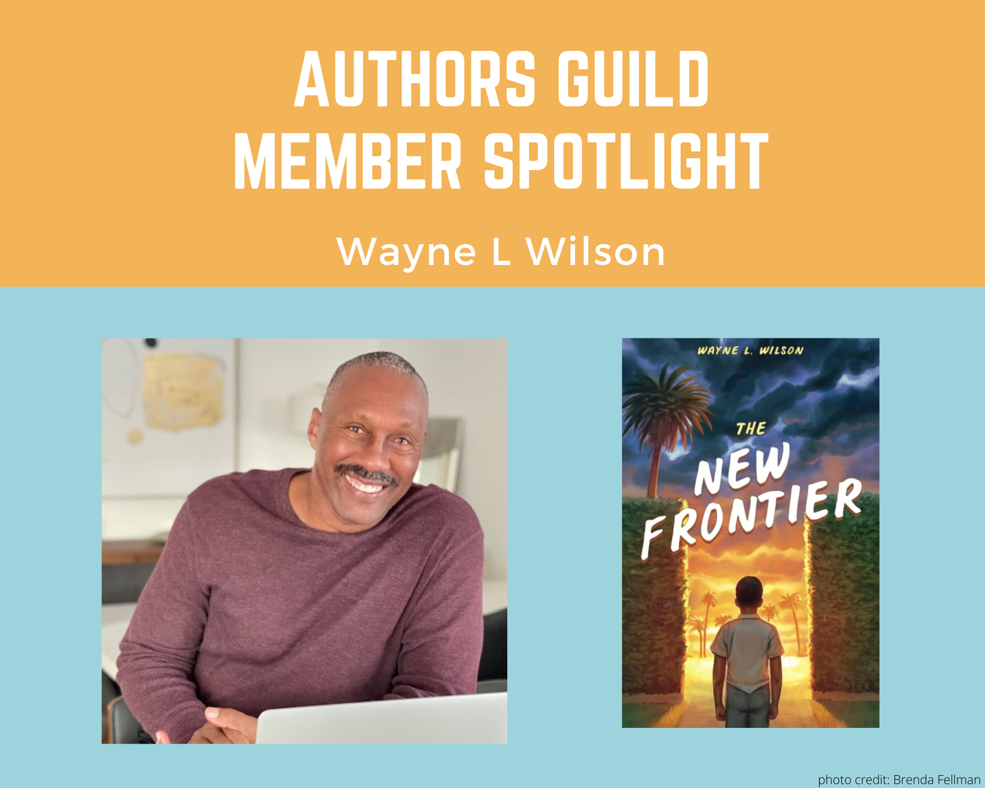 author Wayne Wilson and an image of his book New Frontier