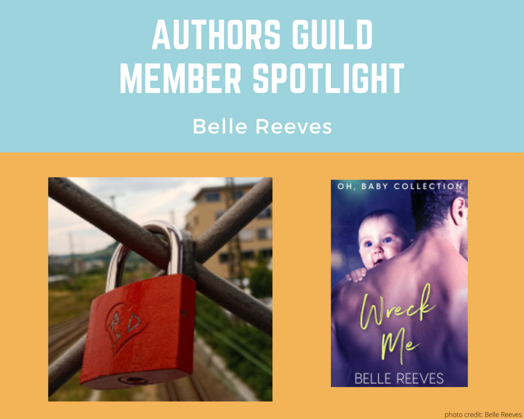 an image of a padlock on a chain fence and an image of Belle Reeves book Wreck Me