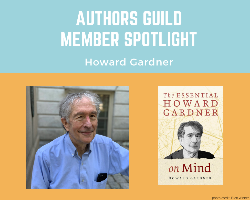 author Howard Gardner and an image of his book 
The Essential Howard Gardner on Mind