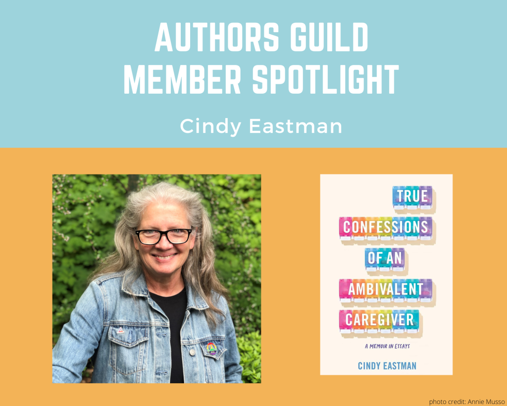 author Cindy Eastman and an image of her book True Confessions of an Ambivalent Caregiver