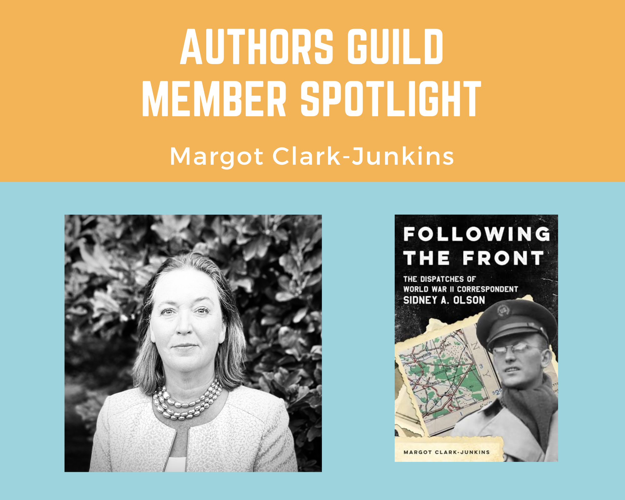 author Margot Clark-Junkins and her book Following the Front