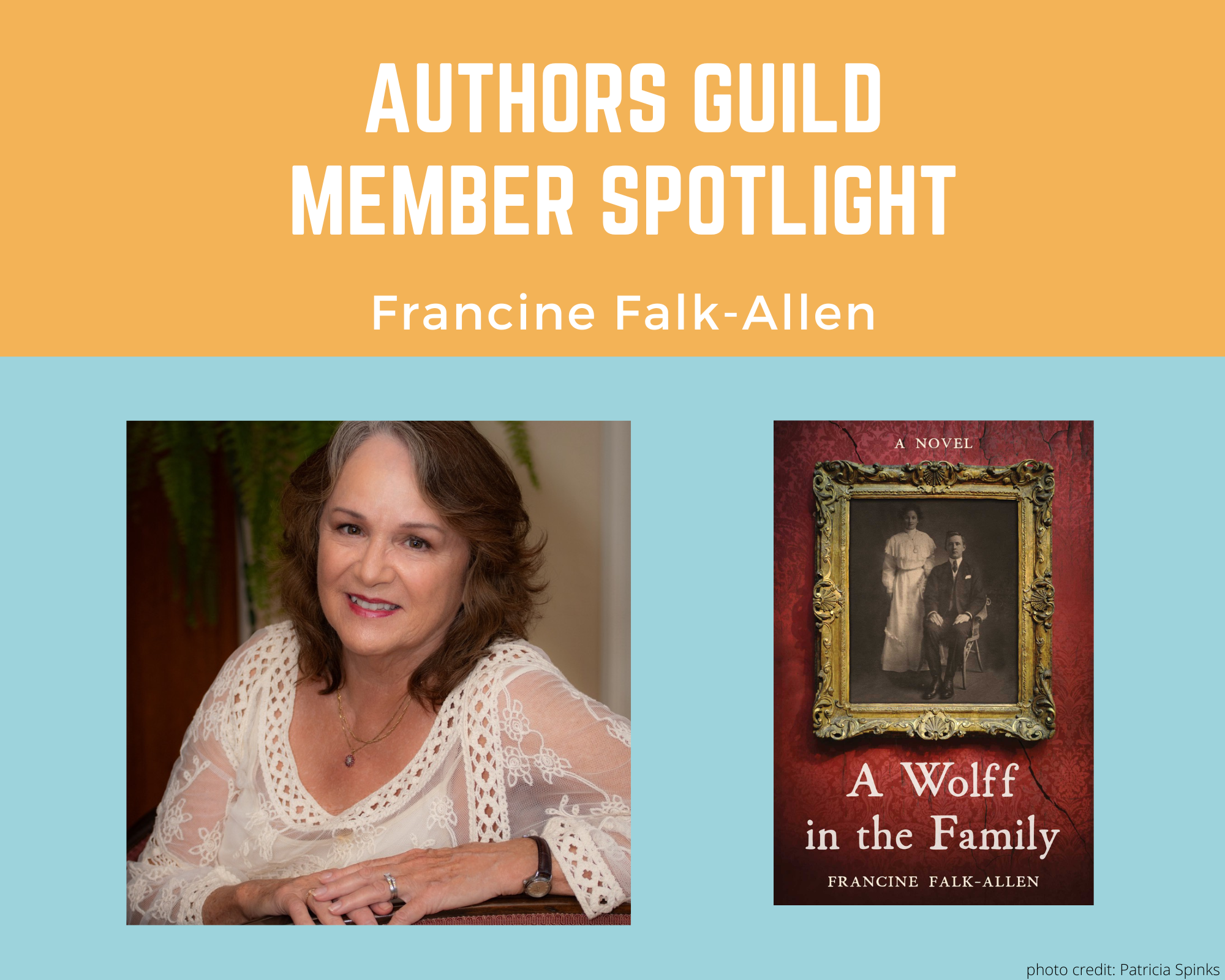 author Francine Falk-Allen and her book A Wolff in the Family