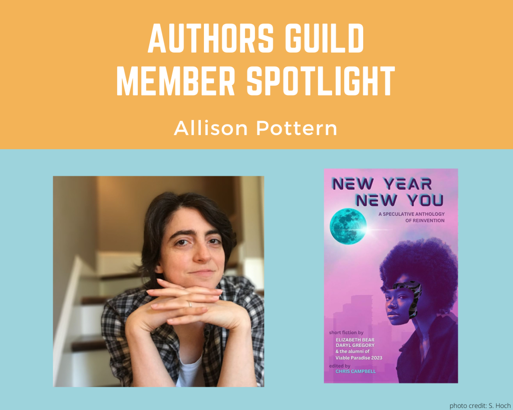 author Allison Pottern and her book New Year, New You (co-published by her)