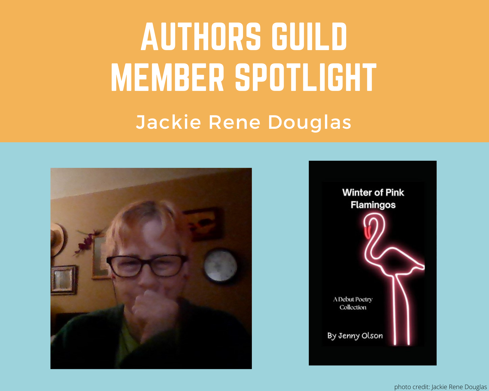 author Jackie Douglas and her book Winter of the Flamingos