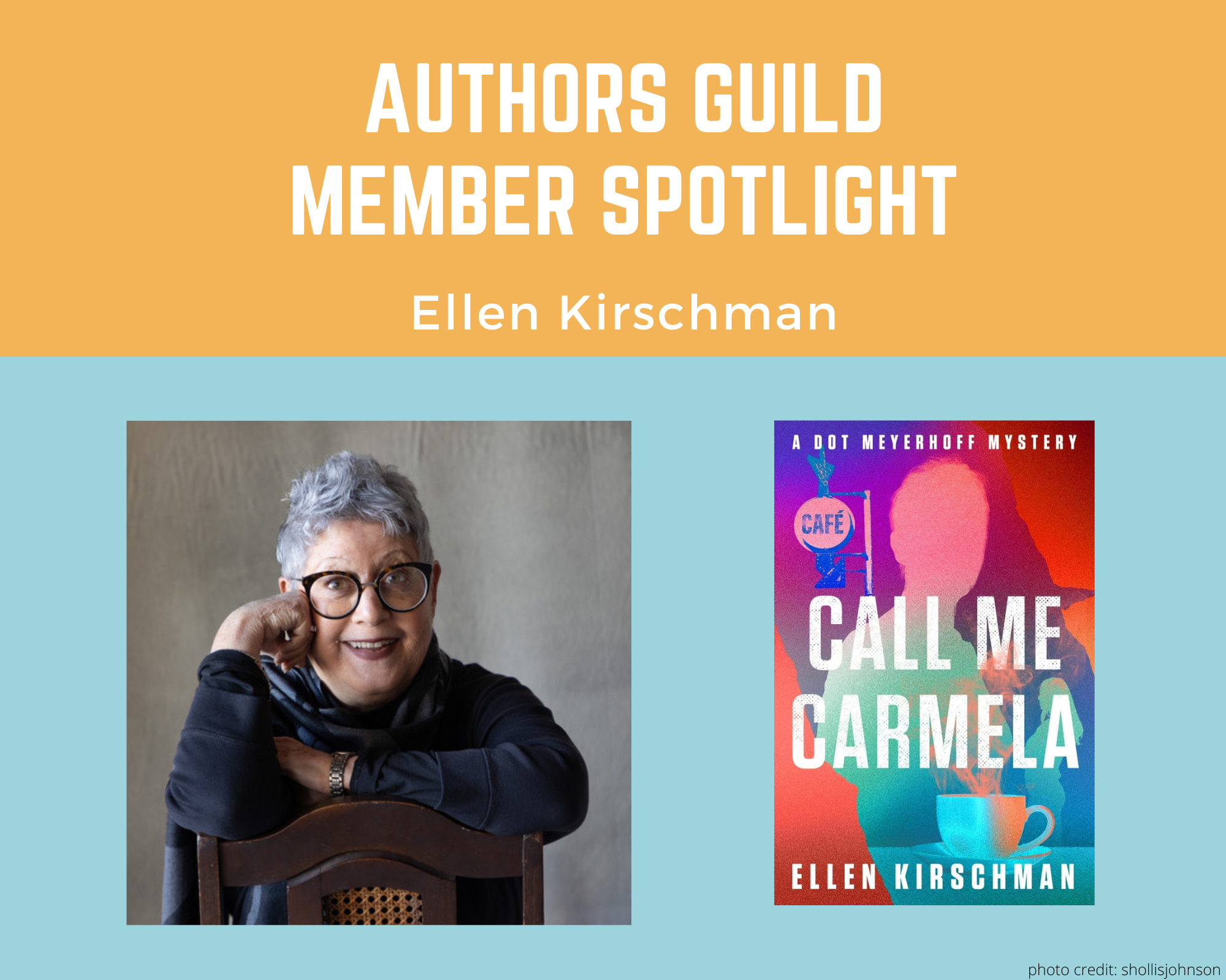 author Ellen Kirschman and her book Call Me Carmela