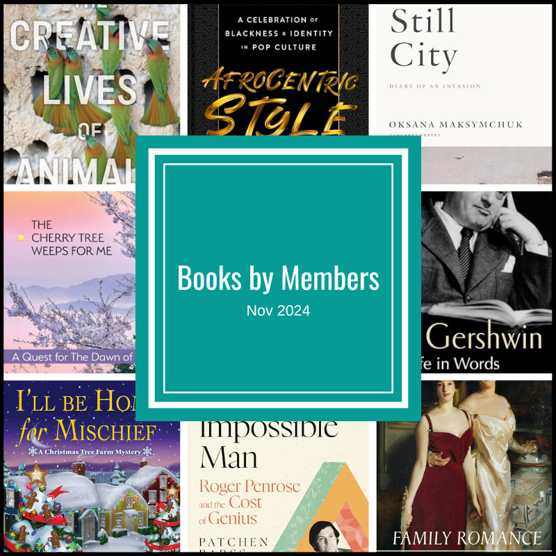 collage of new books by members for the month of November