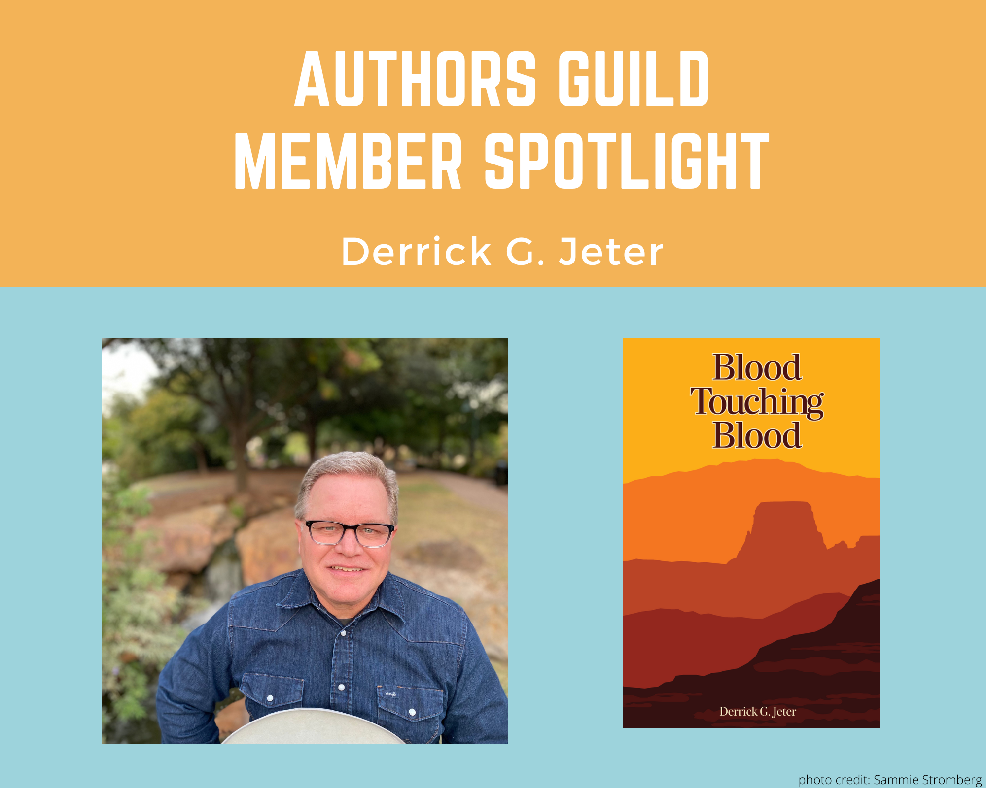 author Derrick G Jeter and his book Blood Touching Blood