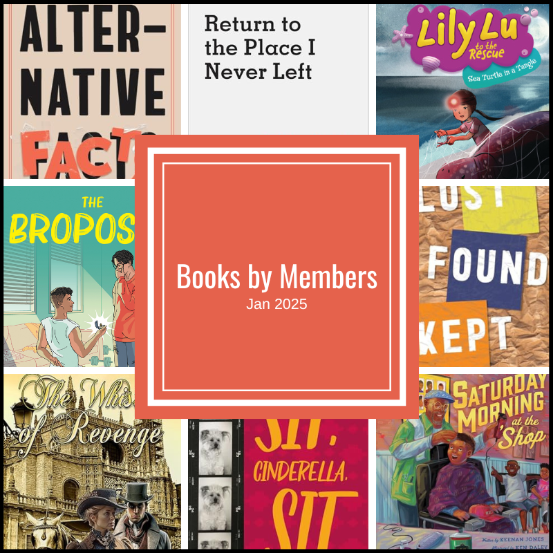 collage of new books by members for the month of January 2025