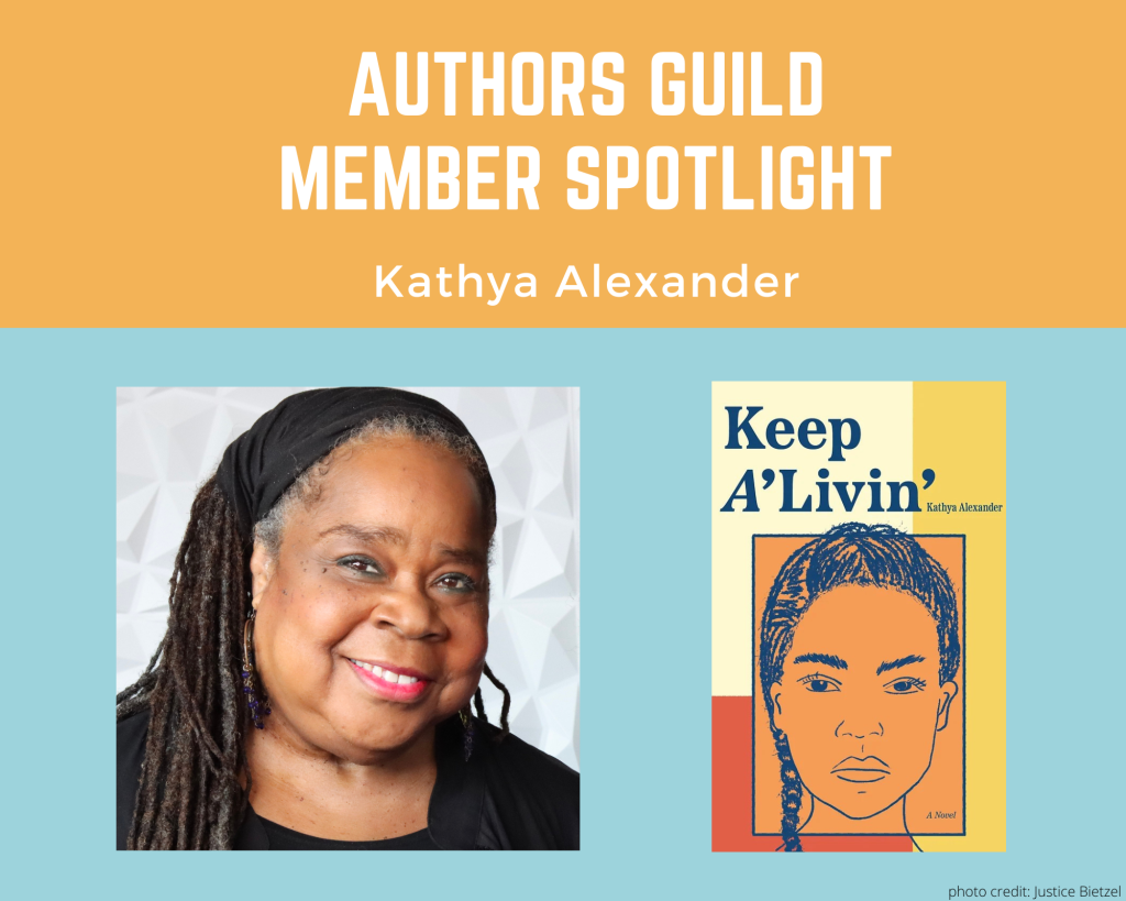 author Kathya Alexander and an image of her book Keep A'Livin'