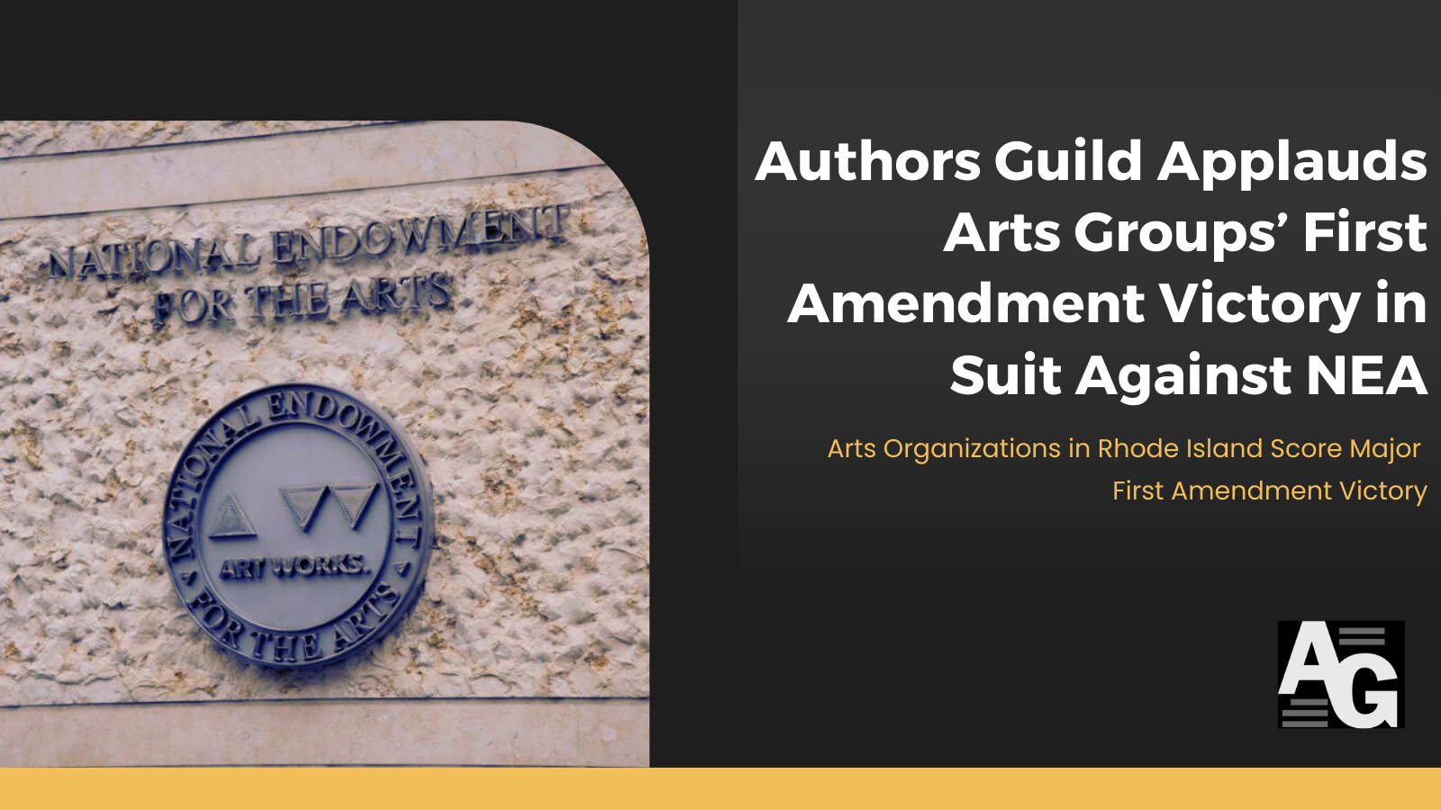 Authors Guild Applauds Arts Groups’ First Amendment Victory in Suit Against NEA