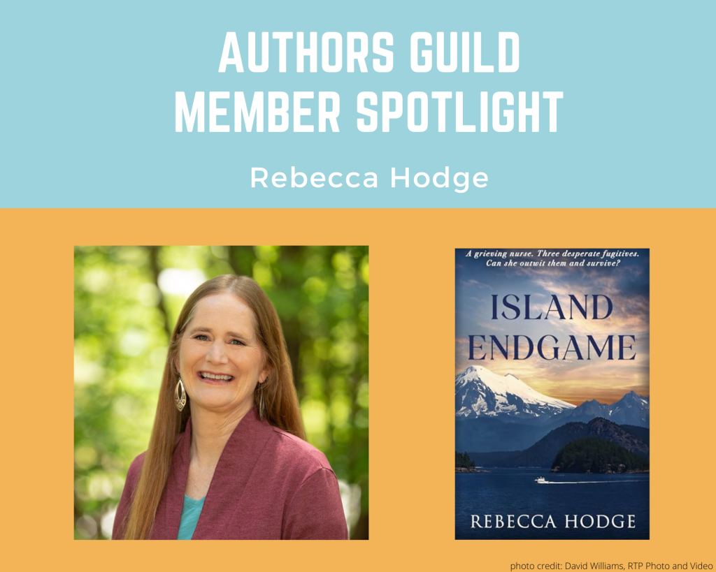 author Rebecca Hodge and her book Island Endgame