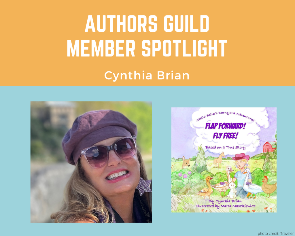 author Cynthia Brian and her book Flap Forward! Fly Free!