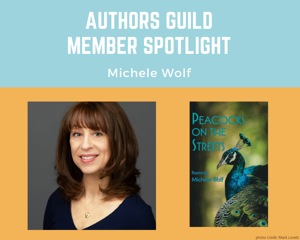 author Michele Wolf and her book Peacocks on the Streets