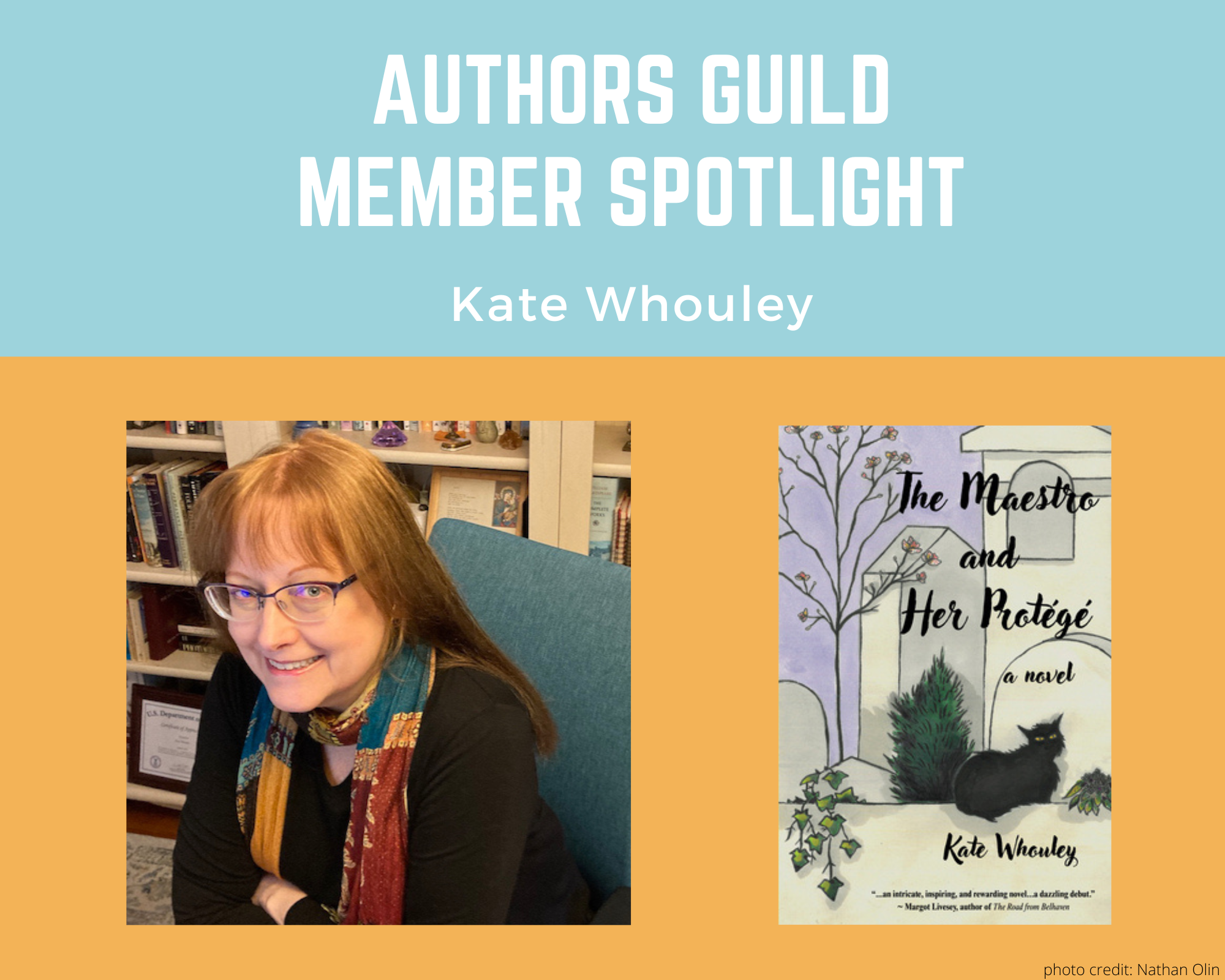 author Kate Whouley and her book The The Maestro and Her Protégé
