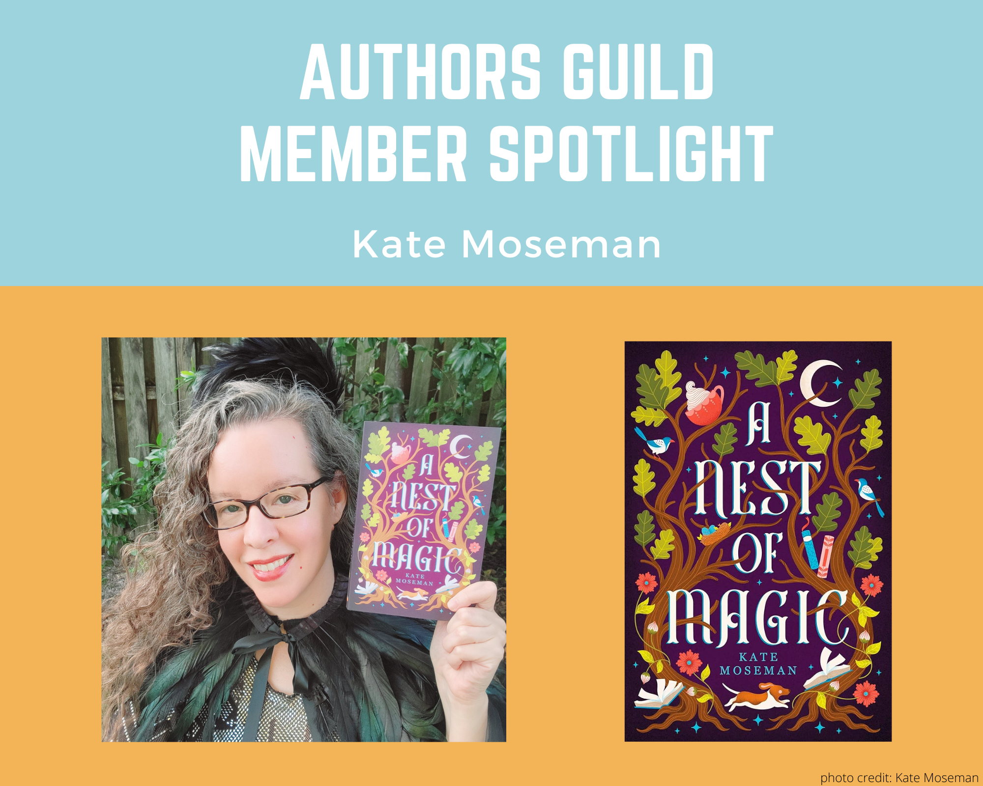 author Kate Moseman and her book A Nest of Magic