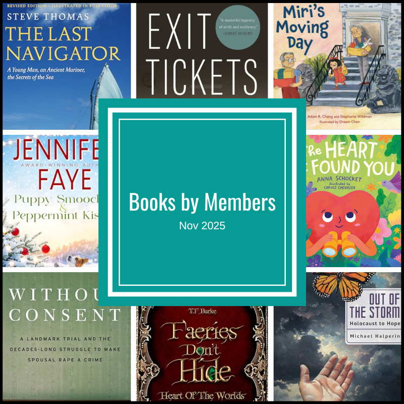 collage of new books by members for the month of November 2025