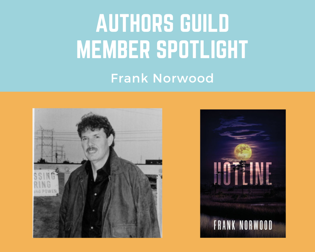 author Frank Norwood and an image of his book Hotline
