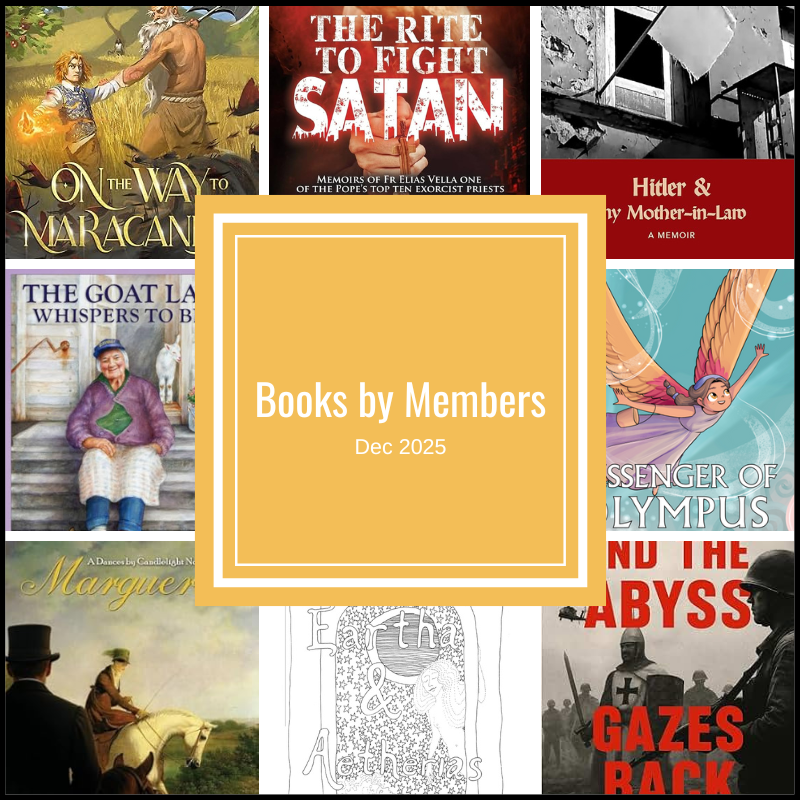 collage of new books by members for the month of December 2025