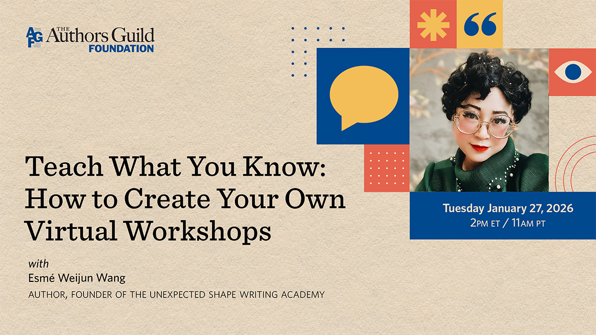 Header with the event title and presenter headshot