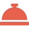 Orange icon of a concierge bell