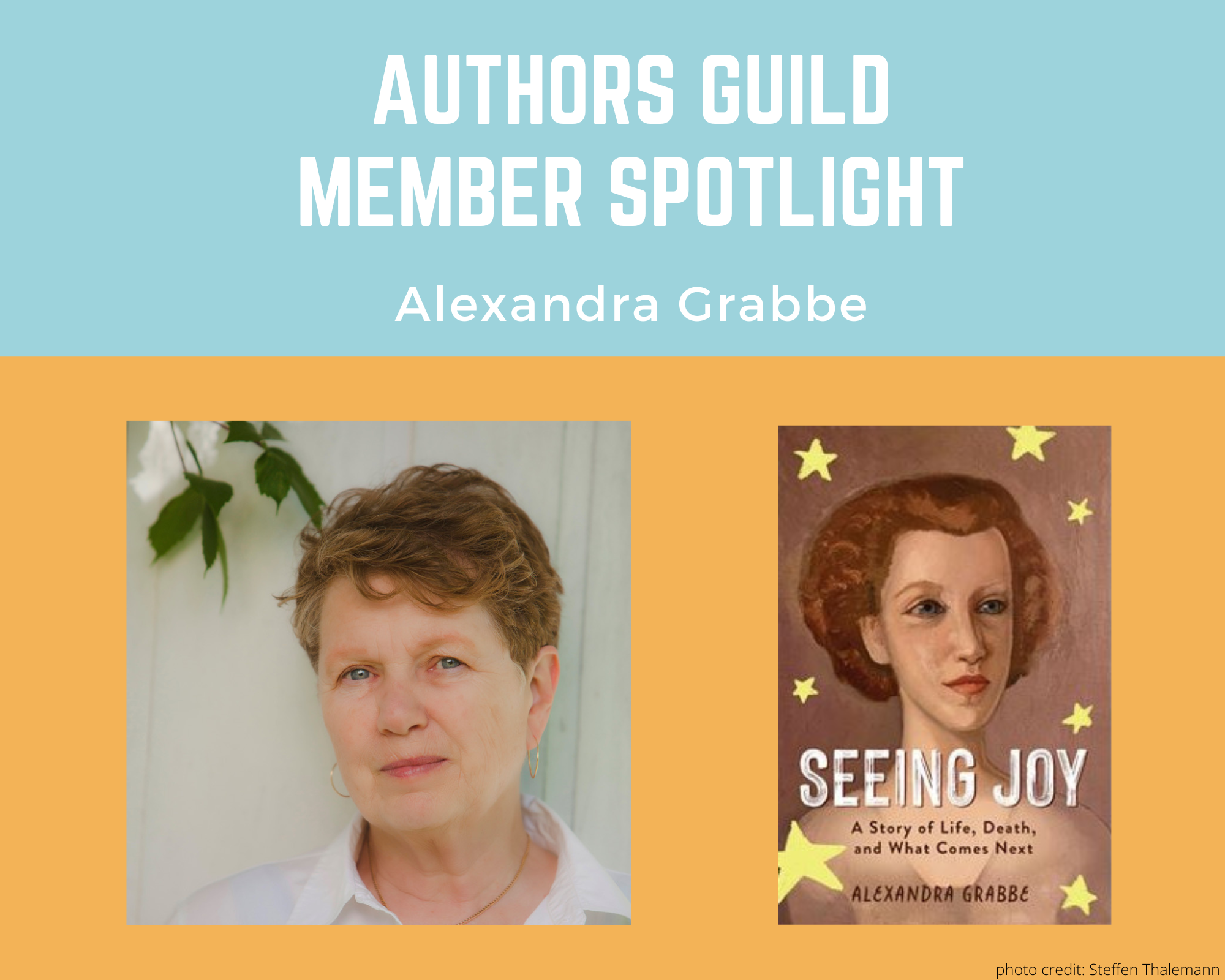 author Alexandra Grabbe and her book Seeing Joy